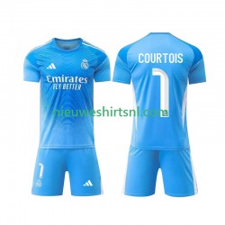 Real Madrid Kind Shirt met Bedrukking Doelman Thibaut Courtois 1 Thuis 2025-2026 Korte Mouw