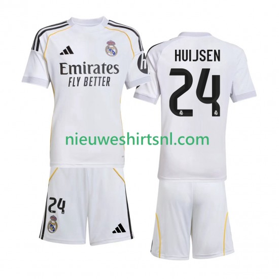 Real Madrid Kind Shirt met Bedrukking Huijsen 24 Thuis 2025-2026 Korte Mouw