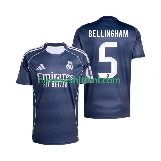Real Madrid Heren Shirt met Bedrukking Jude Bellingham 5 Uit 2025-2026 Korte Mouw