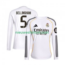 Real Madrid Heren Shirt met Bedrukking Jude Bellingham 5 Thuis 2025-2026 Lange Mouw