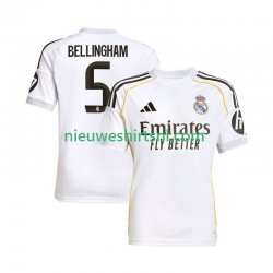 Real Madrid Heren Shirt met Bedrukking Jude Bellingham 5 Thuis 2025-2026 Korte Mouw