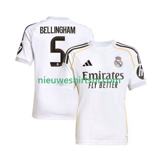 Real Madrid Heren Shirt met Bedrukking Jude Bellingham 5 Thuis 2025-2026 Korte Mouw