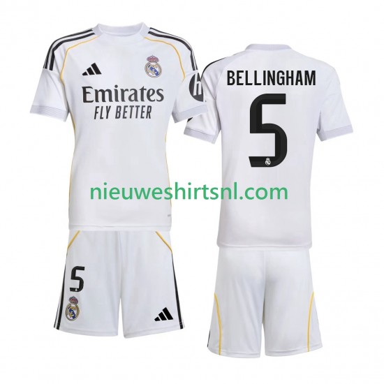 Real Madrid Kind Shirt met Bedrukking Jude Bellingham 5 Thuis 2025-2026 Korte Mouw