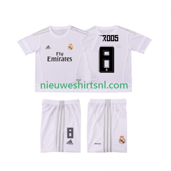 Real Madrid Kind Shirt met Bedrukking KROOS 8 2015 2016 Retro Thuis Korte Mouw