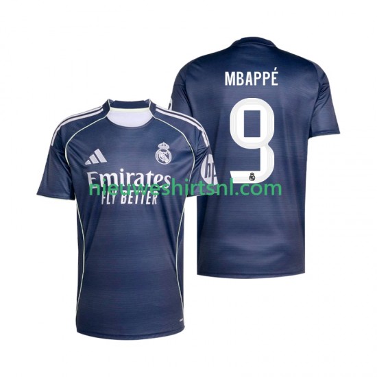 Real Madrid Heren Shirt met Bedrukking Mbappé Kylian 9 Uit 2025-2026 Korte Mouw