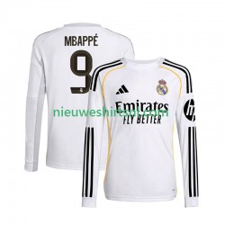 Real Madrid Heren Shirt met Bedrukking Mbappé Kylian 9 Thuis 2025-2026 Lange Mouw