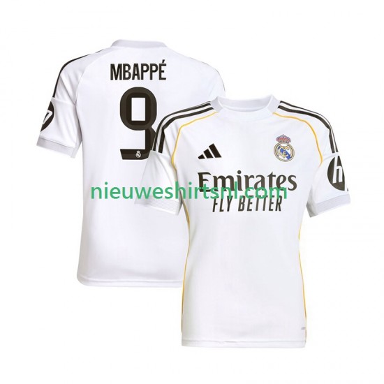 Real Madrid Heren Shirt met Bedrukking Mbappé Kylian 9 Thuis 2025-2026 Korte Mouw