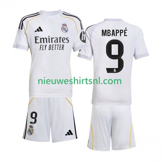 Real Madrid Kind Shirt met Bedrukking Mbappé Kylian 9 Thuis 2025-2026 Korte Mouw