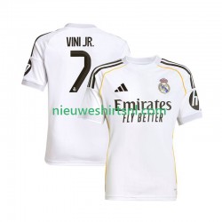 Real Madrid Heren Shirt met Bedrukking Vinicius Junior 7 Thuis 2025-2026 Korte Mouw