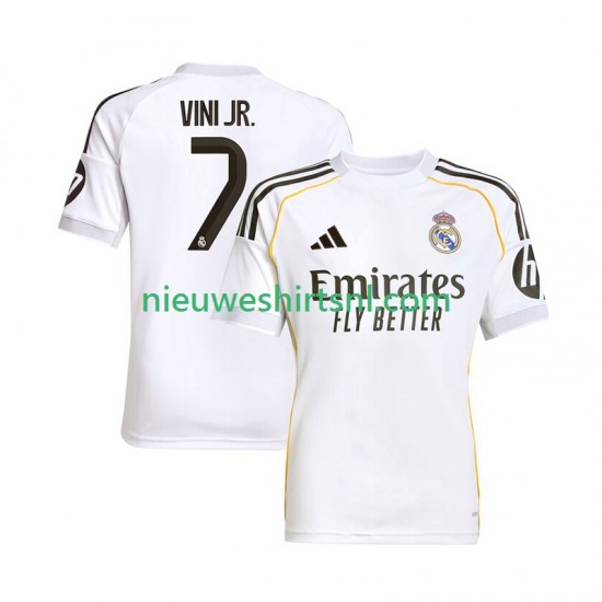 Real Madrid Heren Shirt met Bedrukking Vinicius Junior 7 Thuis 2025-2026 Korte Mouw