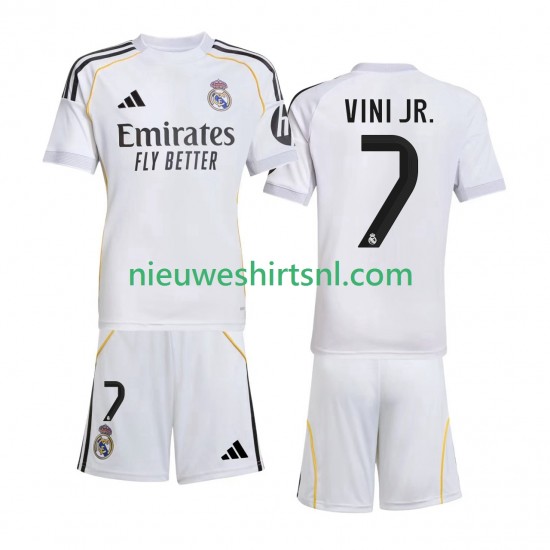Real Madrid Kind Shirt met Bedrukking Vinicius Junior 7 Thuis 2025-2026 Korte Mouw