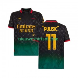 AC Milan Heren Shirt met Bedrukking Christian Pulisic 11 Vierde 2024-2025 Korte Mouw