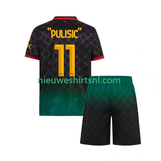 AC Milan Kind Shirt met Bedrukking Christian Pulisic 11 Vierde 2024-2025 Korte Mouw