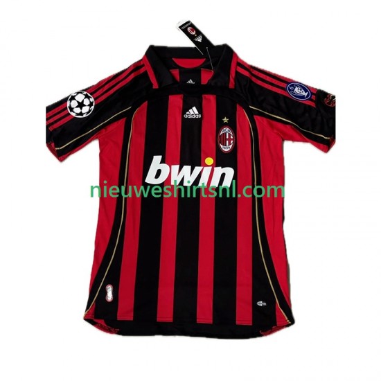 AC Milan Heren Shirt met Bedrukking KAKA 8 2007 Retro Thuis 2006 Korte Mouw