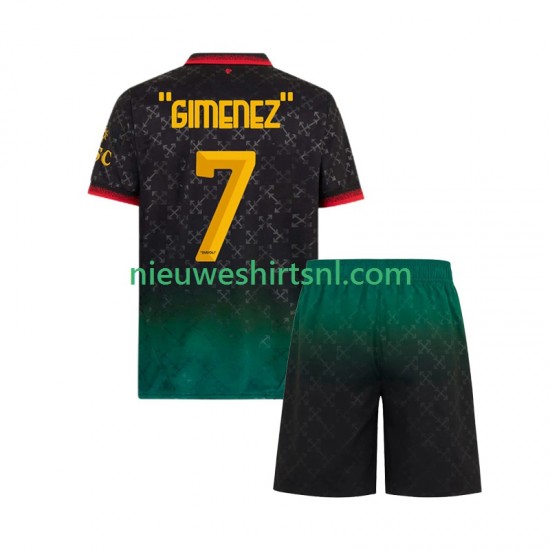 AC Milan Kind Shirt met Bedrukking Santiago Gimenez 7 Vierde 2024-2025 Korte Mouw