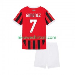 AC Milan Kind Shirt met Bedrukking Santiago Gimenez 7 Thuis 2024-2025 Korte Mouw