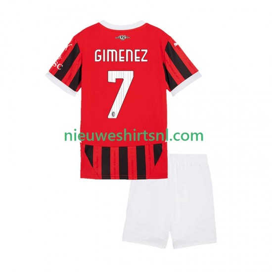 AC Milan Kind Shirt met Bedrukking Santiago Gimenez 7 Thuis 2024-2025 Korte Mouw