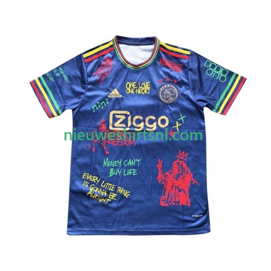 AFC Ajax Heren Shirt met Bedrukking Bob Marley Special Blue Thuis 2025 Korte Mouw