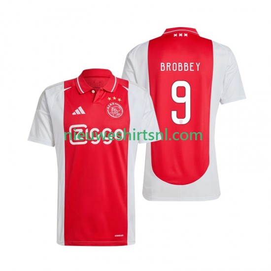 AFC Ajax Heren Shirt met Bedrukking Brian Brobbey 9 Thuis 2024-2025 Korte Mouw