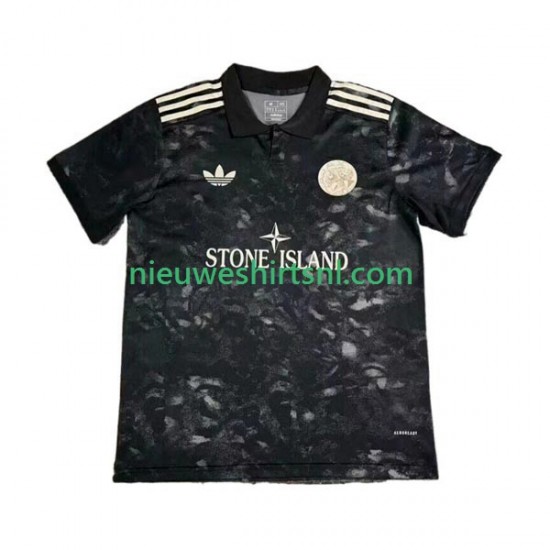 AFC Ajax Heren Shirt met Bedrukking Stone Island 2024-2025 Korte Mouw