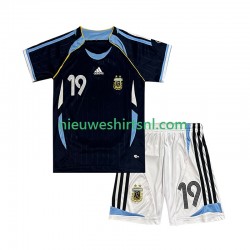 Argentinië Kind Shirt met Bedrukking Lionel Messi 19 Retro Uit 2006 Korte Mouw