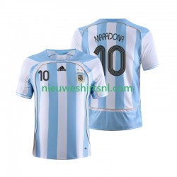 Argentinië Heren Shirt met Bedrukking Maradona 10 Retro Thuis 2006 Korte Mouw