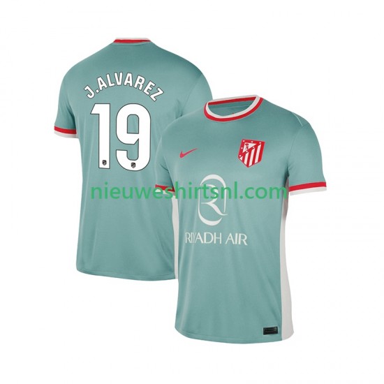 Atlético Madrid Heren Shirt met Bedrukking Julian Alvarez 19 Uit 2024-2025 Korte Mouw