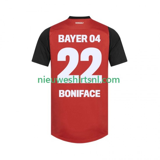 Bayer 04 Leverkusen Heren Shirt met Bedrukking Victor Boniface 22 Thuis 2024-2025 Korte Mouw