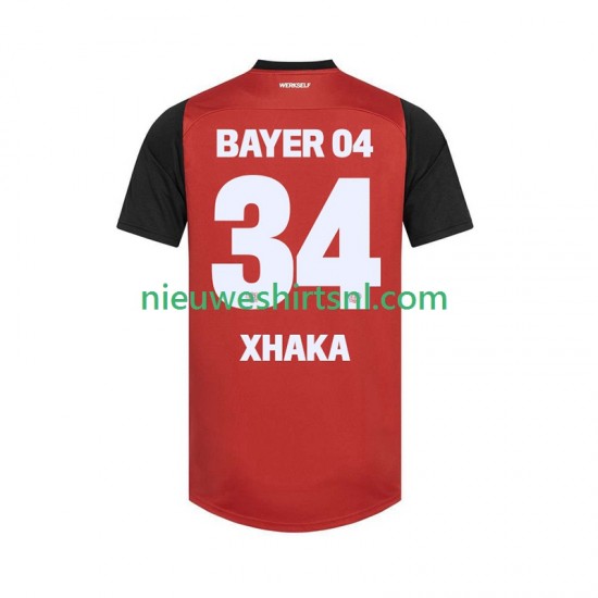Bayer 04 Leverkusen Heren Shirt met Bedrukking XHAKA 34 Thuis 2024-2025 Korte Mouw