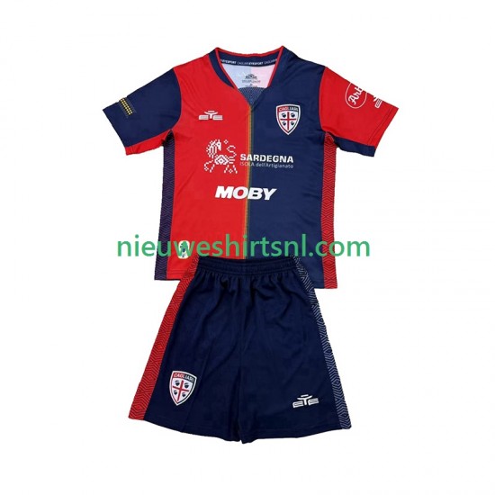 Cagliari Kind Shirt met Bedrukking Thuis 2024-2025 Korte Mouw