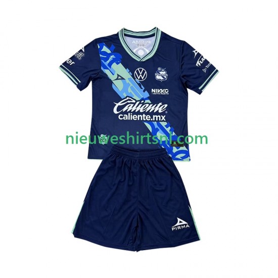 Kind Shirt met Bedrukking Club Puebla Uit 2024-2025 Korte Mouw