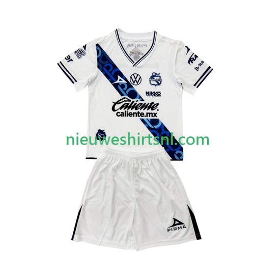 Kind Shirt met Bedrukking Club Puebla Thuis 2024-2025 Korte Mouw