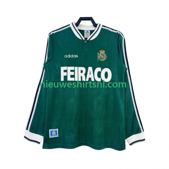 Heren Shirt met Bedrukking Deportivo de La Coruna Retro Uit 1999 Lange Mouw