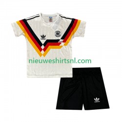 Duitsland Kind Shirt met Bedrukking 1990 Retro Thuis Korte Mouw