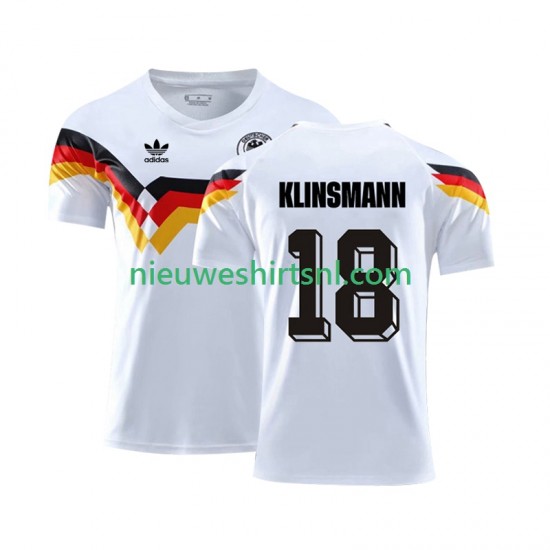 Duitsland Heren Shirt met Bedrukking Klinsmann 18 1990 Retro Thuis Korte Mouw