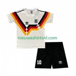 Duitsland Kind Shirt met Bedrukking Matthaus 10 1990 Retro Thuis Korte Mouw