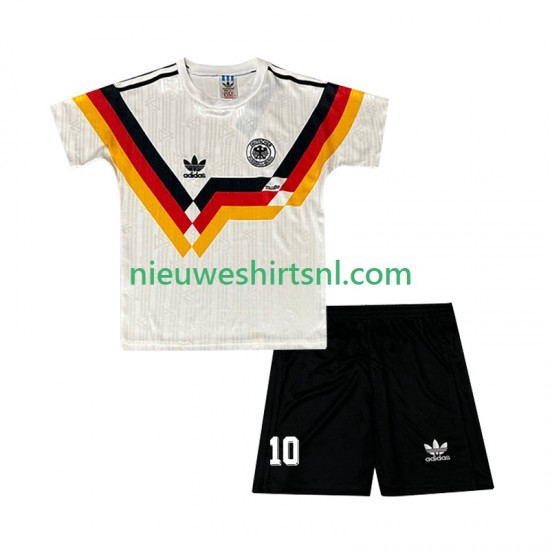 Duitsland Kind Shirt met Bedrukking Matthaus 10 1990 Retro Thuis Korte Mouw