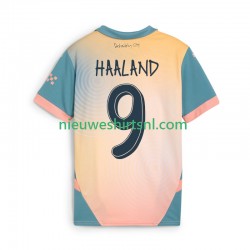 Manchester City Heren Shirt met Bedrukking Haaland 9 Vierde 2024-2025 Korte Mouw