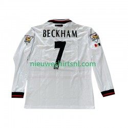 Manchester United Heren Shirt met Bedrukking Beckham 7 1998 Retro Uit 1999 Lange Mouw