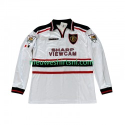 Manchester United Heren Shirt met Bedrukking Beckham 7 1998 Retro Uit 1999 Lange Mouw
