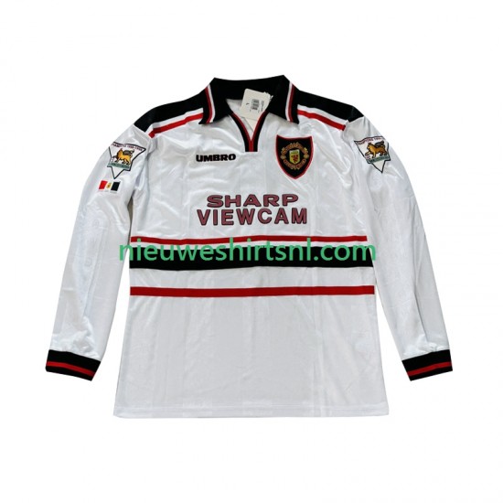 Manchester United Heren Shirt met Bedrukking Beckham 7 1998 Retro Uit 1999 Lange Mouw