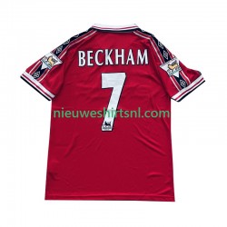 Manchester United Heren Shirt met Bedrukking Beckham 7 1998 Retro Thuis 1999 Korte Mouw