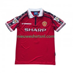 Manchester United Heren Shirt met Bedrukking Beckham 7 1998 Retro Thuis 1999 Korte Mouw
