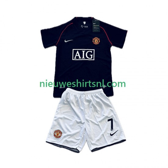 Manchester United Kind Shirt met Bedrukking Cristiano Ronaldo 7 2007 Retro Uit 2008 Korte Mouw