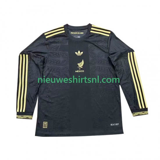 Mexico Heren Shirt met Bedrukking Gold Cup Thuis 2025 Lange Mouw