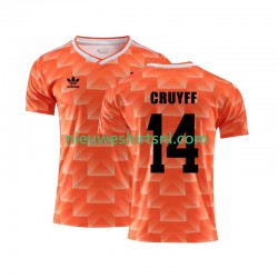 Nederland Heren Shirt met Bedrukking Cruyff 14 1988 Retro Thuis Korte Mouw