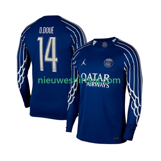 Paris Saint-Germain Heren Shirt met Bedrukking Desire Doue 14 Vierde 2024-2025 Lange Mouw