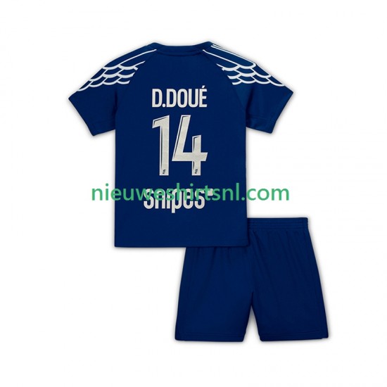 Paris Saint-Germain Kind Shirt met Bedrukking Desire Doue 14 Vierde 2024-2025 Korte Mouw