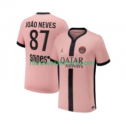 Paris Saint-Germain Heren Shirt met Bedrukking Joao Neves 87 Derde 2024-2025 Korte Mouw