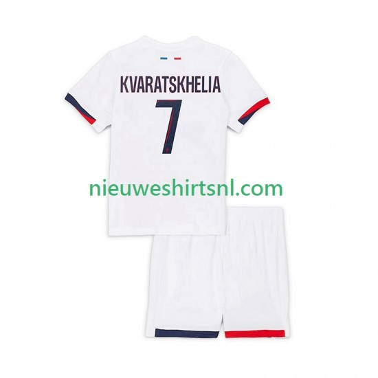 Paris Saint-Germain Kind Shirt met Bedrukking Khvicha Kvaratskhelia 7 Uit 2024-2025 Korte Mouw
